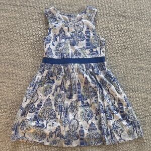 London Print Blue and White Cath Kids Dress